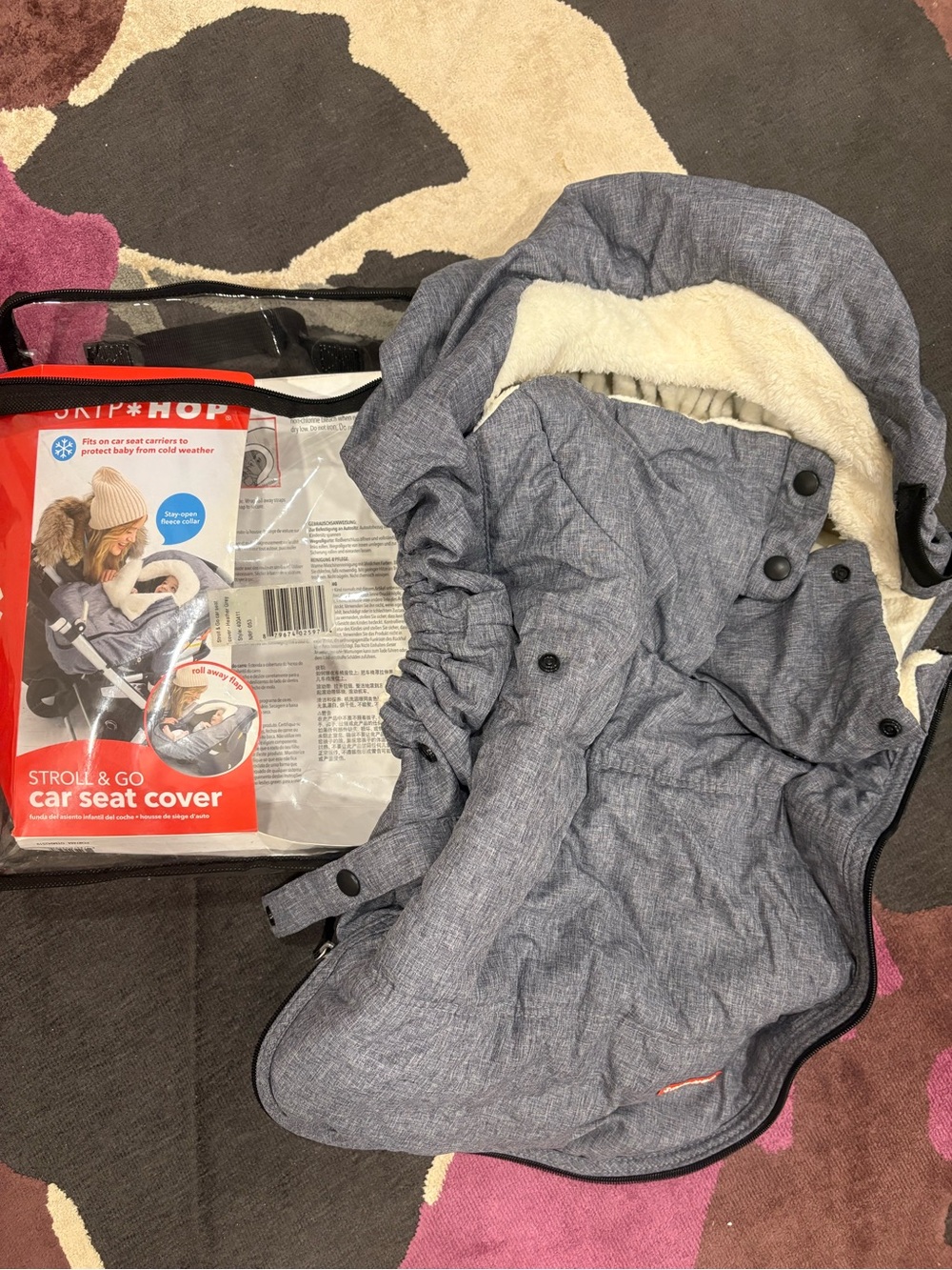 Skip Hop Heather Gray Stroll & Go Car Seat Cover - Gray